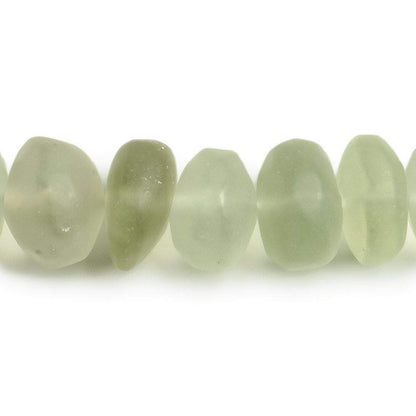 8-9mm Matte Prasiolite plain rondelle beads 7.5 inch 34 pieces