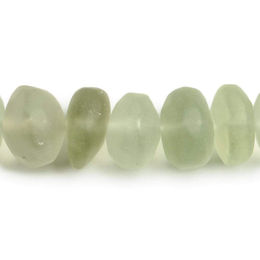 8-9mm Matte Prasiolite plain rondelle beads 7.5 inch 34 pieces