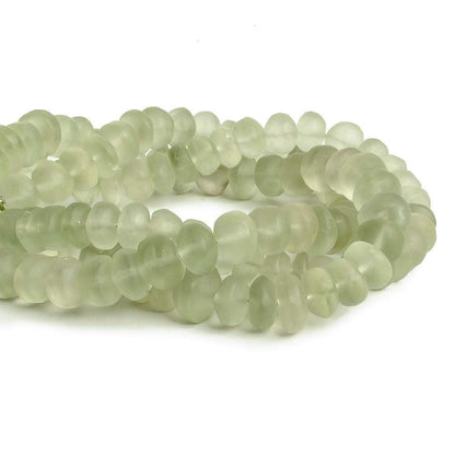 8-9mm Matte Prasiolite plain rondelle beads 7.5 inch 34 pieces