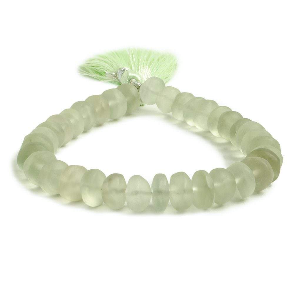 8-9mm Matte Prasiolite plain rondelle beads 7.5 inch 34 pieces