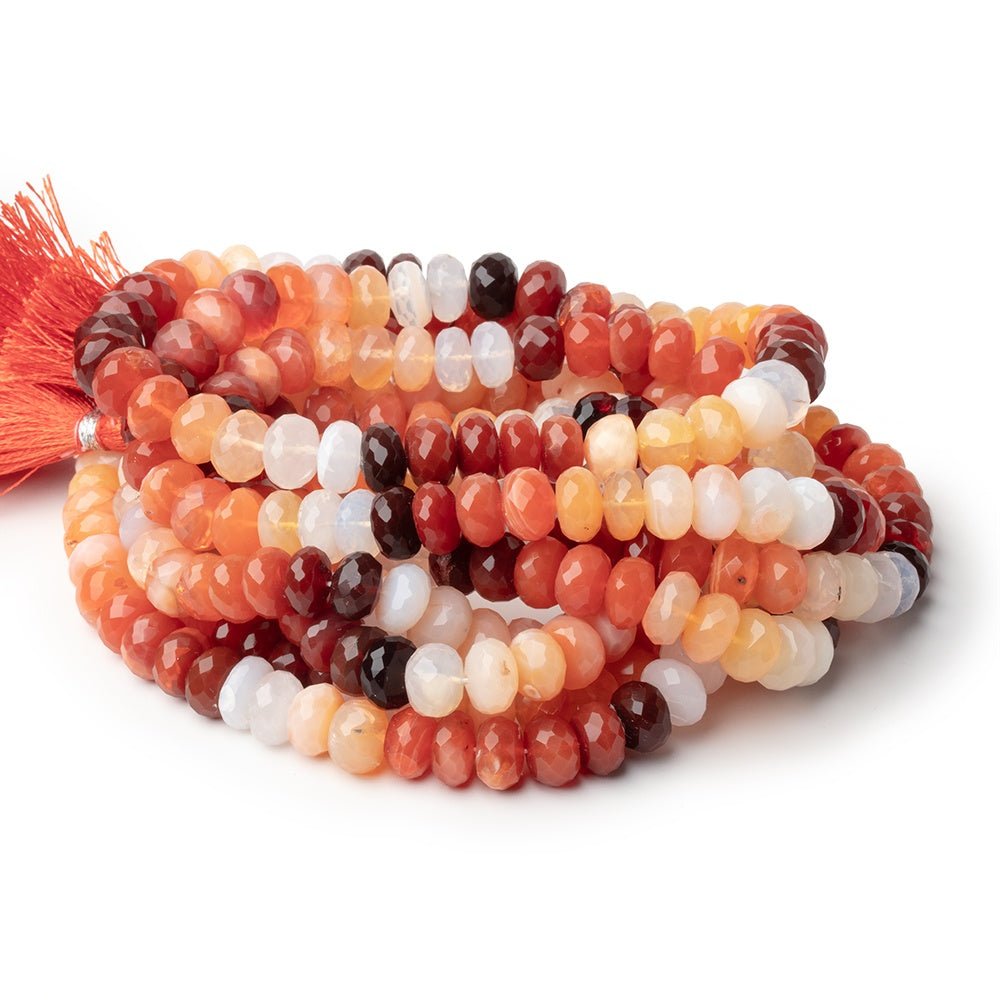8mm Mexican Fire Opal Faceted Rondelle Beads 16 inch 75 pieces