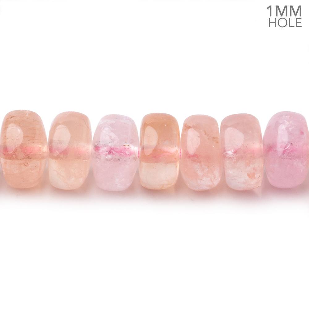 8mm Morganite Plain Rondelle Beads 16 inch 86 pieces AA 1mm hole