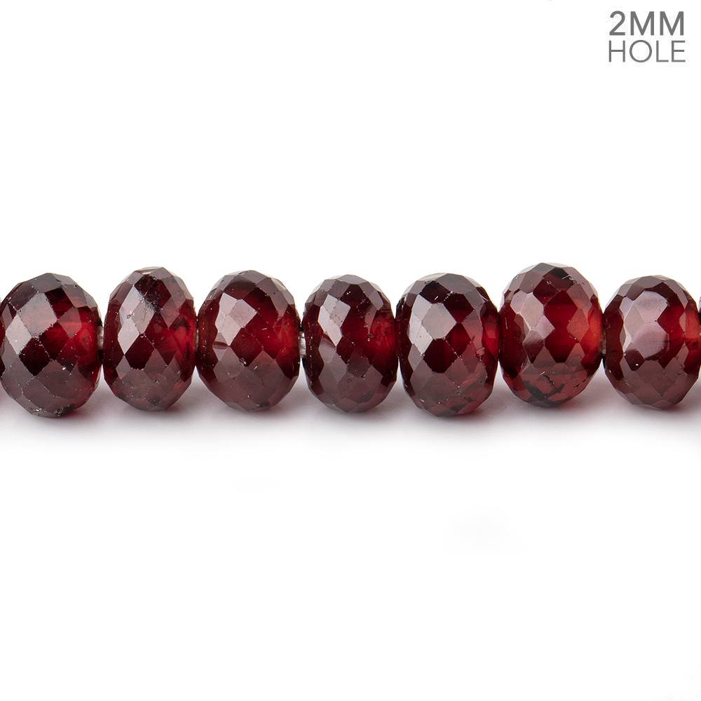 8mm Mozambique Garnet 2mm Large Hole Faceted Rondelles 8 inch 36 Beads