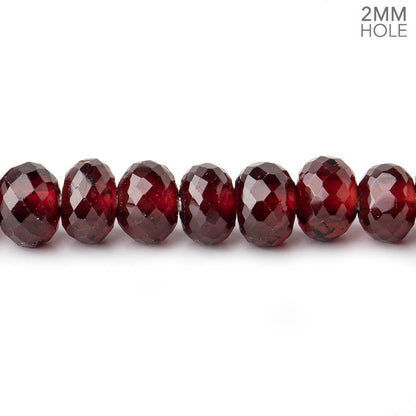 8mm Mozambique Garnet 2mm Large Hole Faceted Rondelles 8 inch 36 Beads