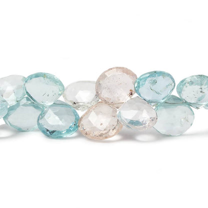 8mm Multi Beryl Faceted Heart Beads 8 inch 50 pieces