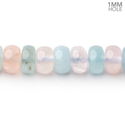 8mm Multi Color Beryl Plain Rondelle 16 inch 87 Beads 1mm Drill Hole