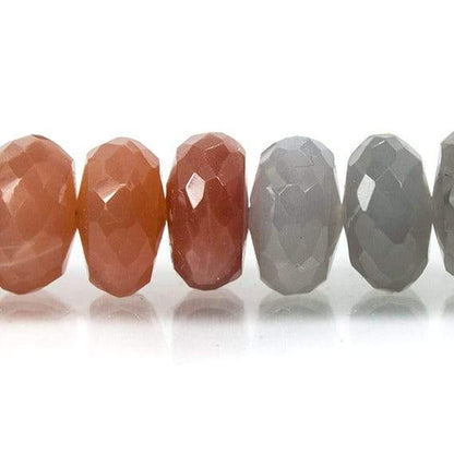 8mm Multi Color Moonstone Faceted Rondelle Beads 18 inch 107 beads