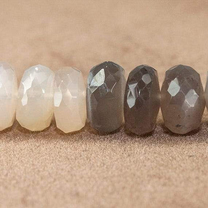 8mm Multi Color Moonstone Faceted Rondelle Beads 18 inch 107 beads
