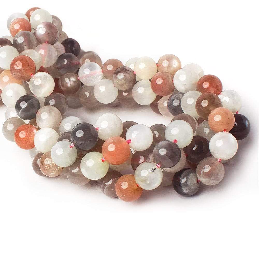 8mm Multi Color Moonstone Plain Rounds 16 inch 50 beads AA