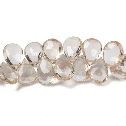 8mm Multi Color Topaz Faceted Pear Beads AAA Grade 8.5 inch 74 beads