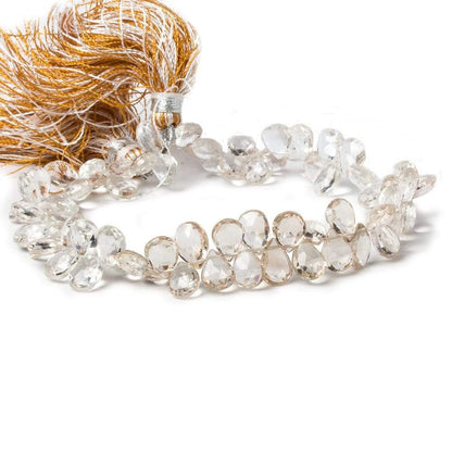 8mm Multi Color Topaz Faceted Pear Beads AAA Grade 8.5 inch 74 beads