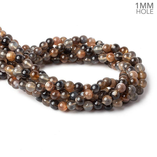 8mm Multi Moonstone plain round beads 16 inch 50 beads AAA 1mm large hole