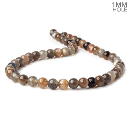 8mm Multi Moonstone plain round beads 16 inch 50 beads AAA 1mm large hole