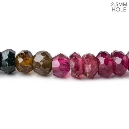 8mm Multi Tourmaline Large Hole Faceted Rondelle Beads 16 inch 98 pieces AAA