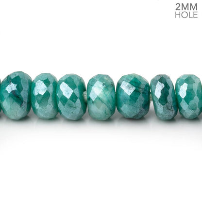 8mm Mystic Mint Green Moonstone 2mm Large Hole Faceted Rondelles 8 inch 40 Beads