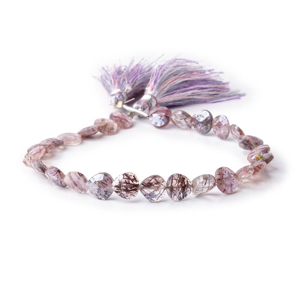 8mm Mystic Moss Amethyst Faceted Heart Beads 8 inch 27 pieces