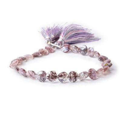 8mm Mystic Moss Amethyst Faceted Heart Beads 8 inch 27 pieces