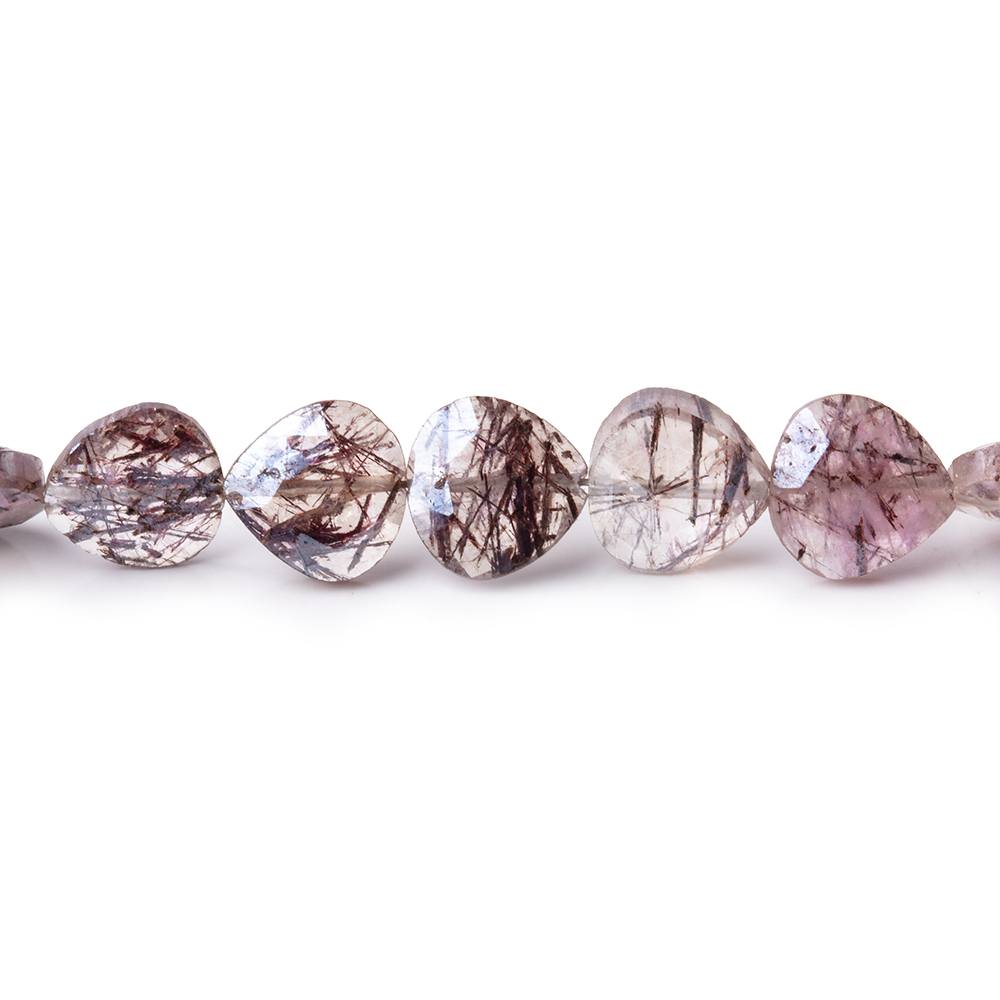 8mm Mystic Moss Amethyst Faceted Heart Beads 8 inch 27 pieces