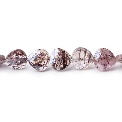 8mm Mystic Moss Amethyst Faceted Heart Beads 8 inch 27 pieces