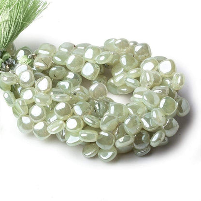 8mm Mystic Prehnite Plain Pillow Beads 8 inch 47 beads