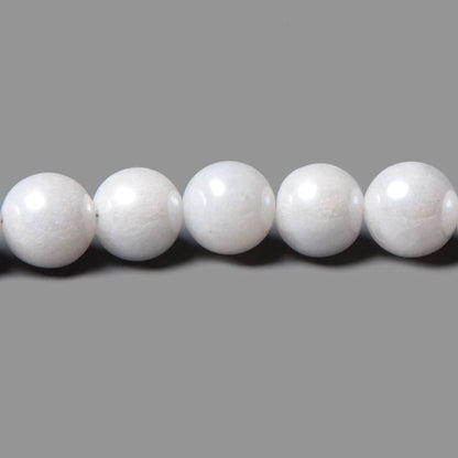 8mm Mystic White Quartz plain round beads 8 inch 27 pieces