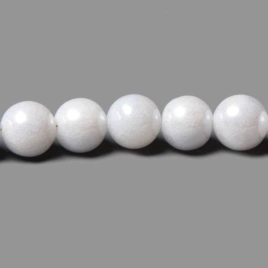 8mm Mystic White Quartz plain round beads 8 inch 27 pieces