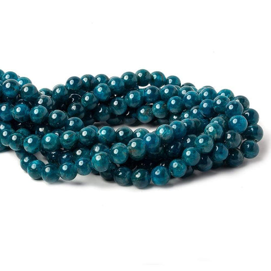 8mm Neon Apatite Plain Rounds 16 inch 51 beads A