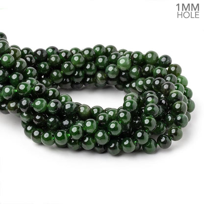 8mm Nephrite Jade Plain Round Beads 15 inch 48 pieces 1mm Hole
