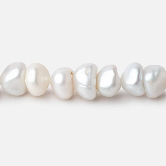 8mm Off White Center Drill Keshi Freshwater Pearls 16 inch 90 beads