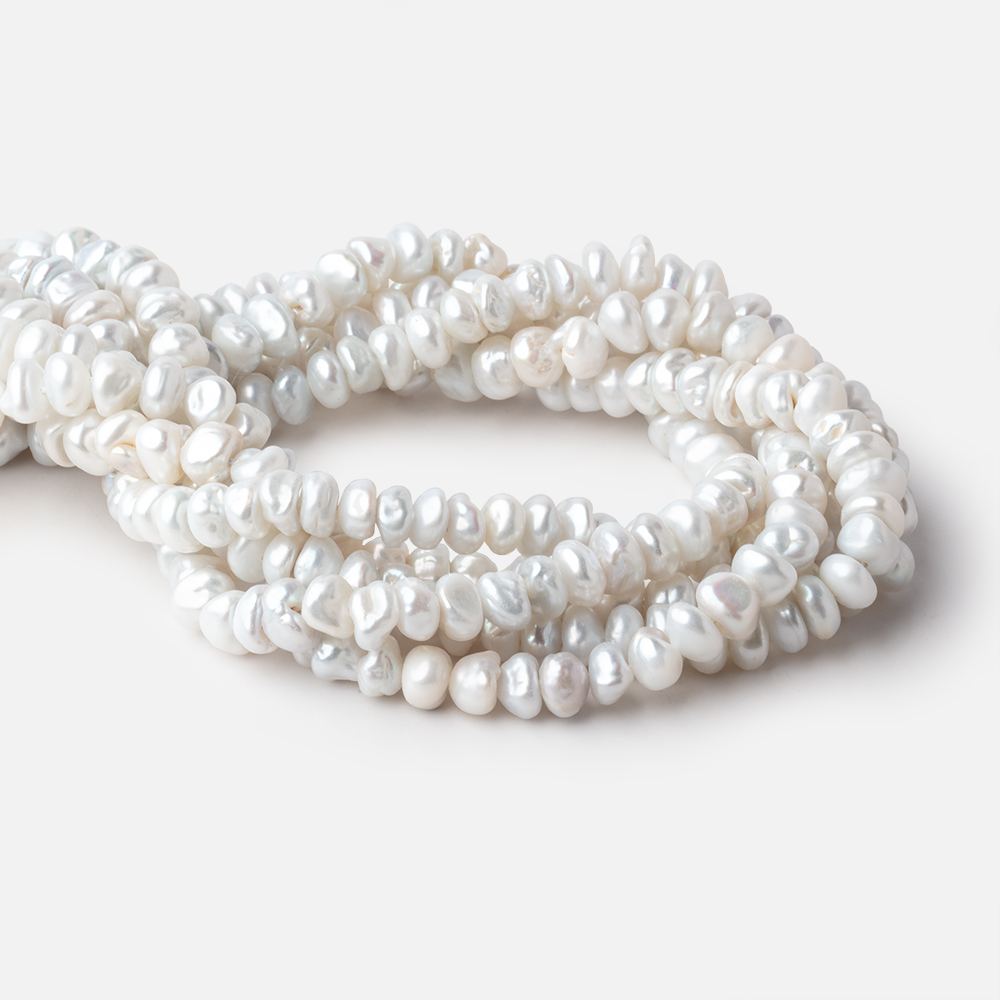 8mm Off White Center Drill Keshi Freshwater Pearls 16 inch 90 beads