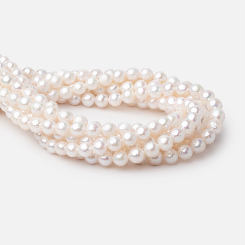 8mm Off White Chinese Akoya Saltwater Pearls 15.5 inch 50 pieces A