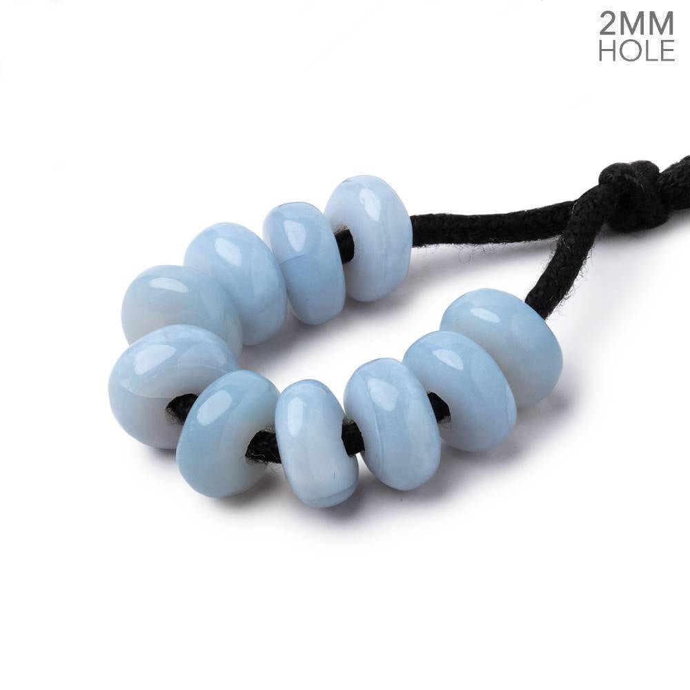 8mm Owyhee Opal 2mm Large Hole Plain Rondelle Set of 10