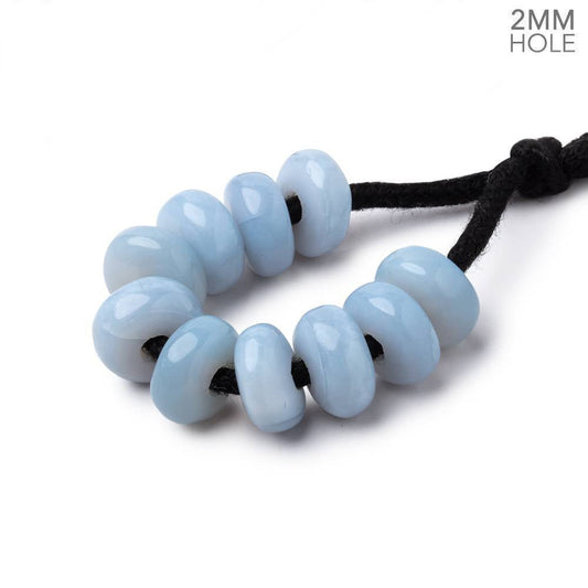 8mm Owyhee Opal 2mm Large Hole Plain Rondelle Set of 10