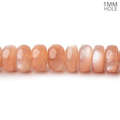 8mm Peach Moonstone Plain Rondelles 16 inch 90 Beads 1mm hole