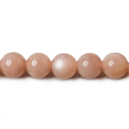 8mm Peach Moonstone plain round beads 15 inch 48 pieces A Grade