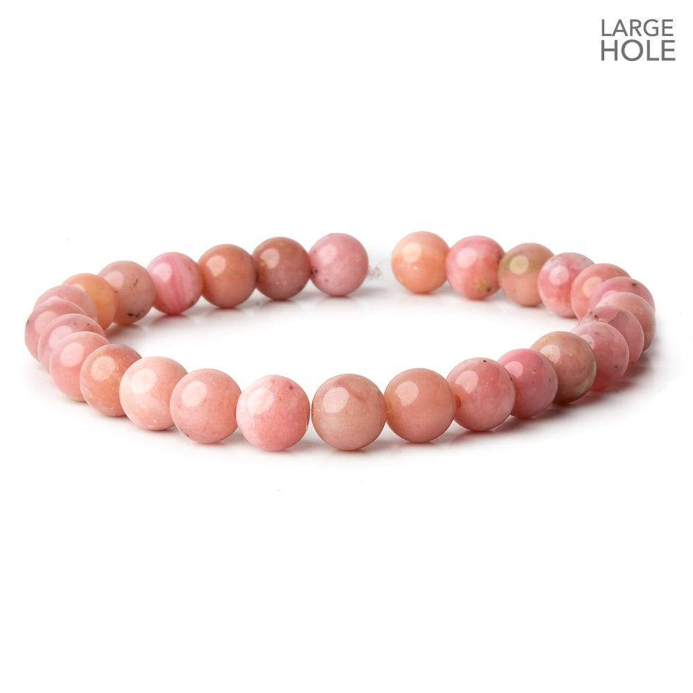 8mm Pink Peruvian Opal Plain Rounds 1mm Drill Hole 8 inch 28 pieces AAA+