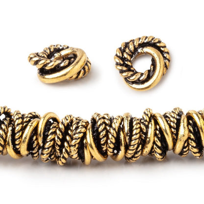 8mm Plain & Twist Mobius Large Hole Spacer Beads 8 inch Strand