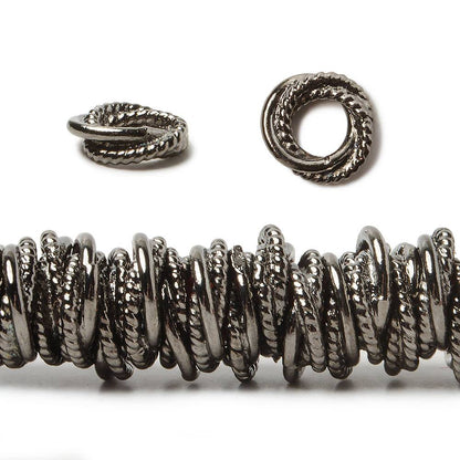 8mm Plain & Twist Mobius Large Hole Spacer Beads 8 inch Strand