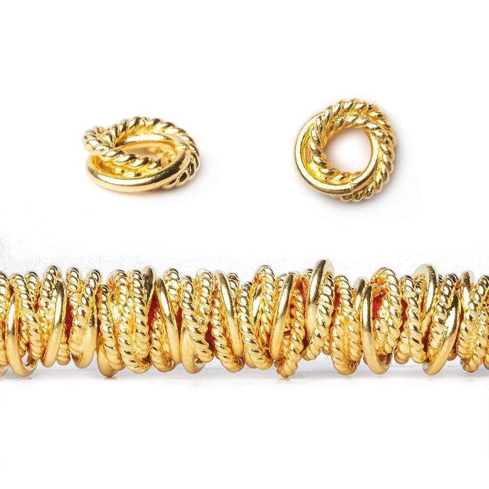 8mm Plain & Twist Mobius Large Hole Spacer Beads 8 inch Strand