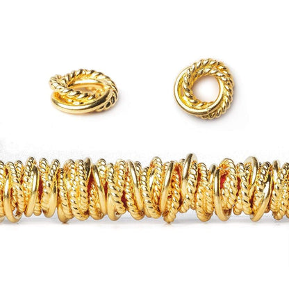 8mm Plain & Twist Mobius Large Hole Spacer Beads 8 inch Strand