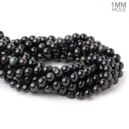 8mm Rainbow Obsidian Plain Round 15.5 inch 50 Beads 1mm Hole