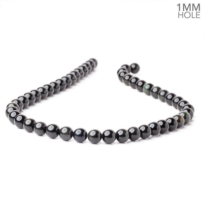 8mm Rainbow Obsidian Plain Round 15.5 inch 50 Beads 1mm Hole