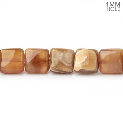 8mm Rhodochrosite Plain Square Beads 15.5 inch 50 pieces 1mm hole