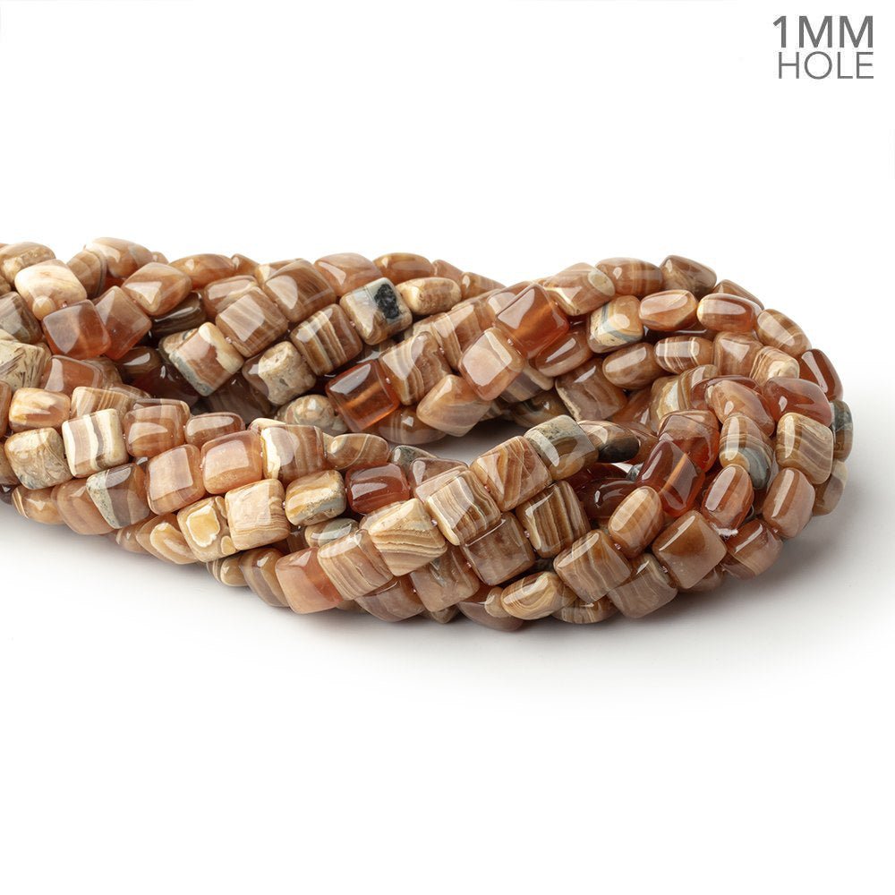 8mm Rhodochrosite Plain Square Beads 15.5 inch 50 pieces 1mm hole