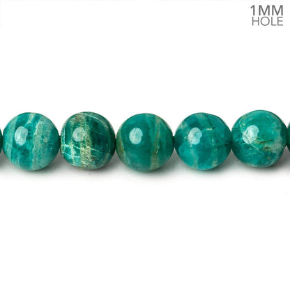 8mm Russian Amazonite plain round beads 16 inch 50 beads AA 1mm large hole