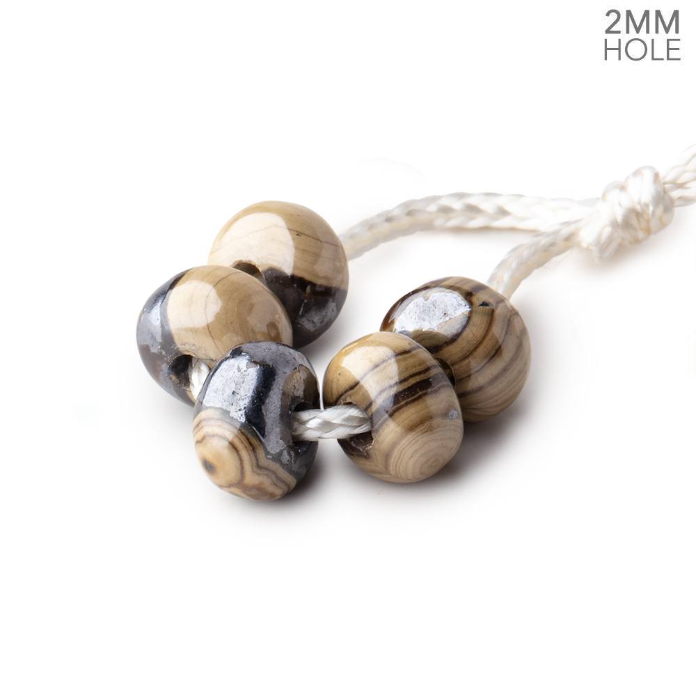 8mm Schalenblende 2mm Large Hole Plain Rondelle Set of 5