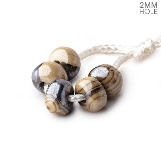 8mm Schalenblende 2mm Large Hole Plain Rondelle Set of 5