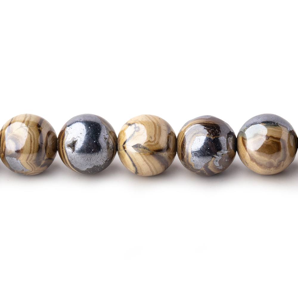 8mm Schalenblende Plain Round Beads 5 inch 16 pieces AA rare