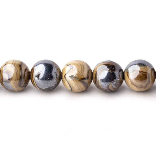 8mm Schalenblende Plain Round Beads 5 inch 16 pieces AA rare