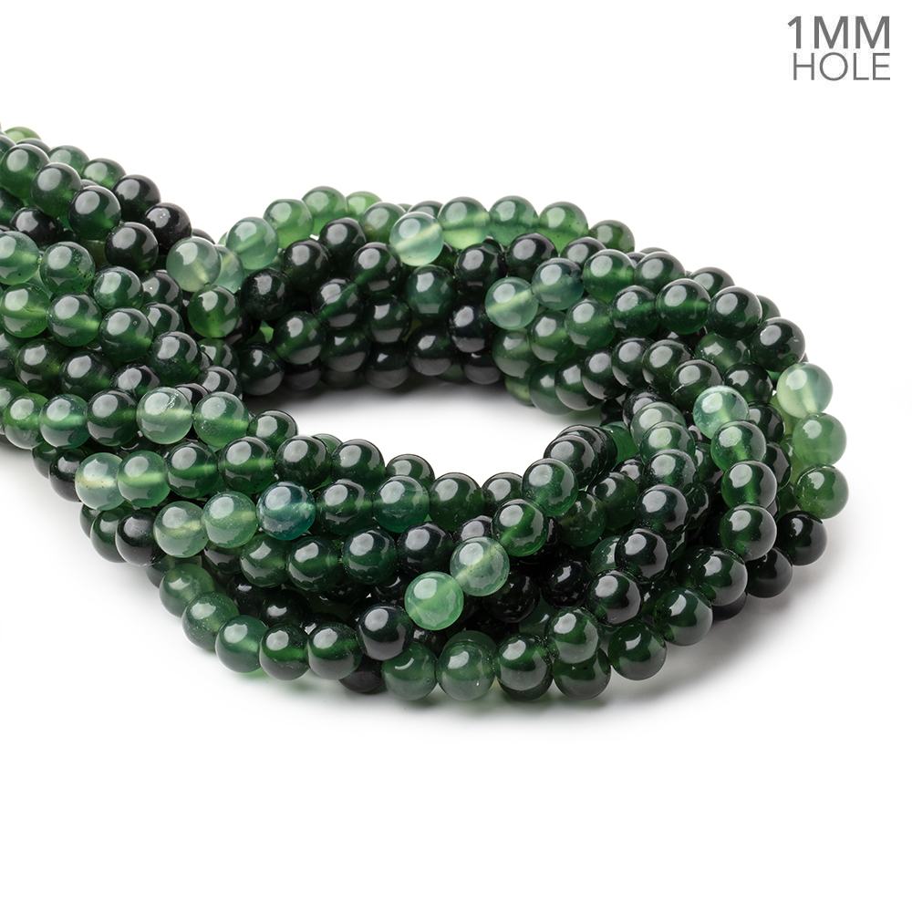 8mm Serpentine Plain Round Beads 16 inch 51 pieces 1mm Large Hole AA